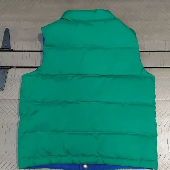Polo Ralph Lauren Blue Green Reversible Puffer Vest Sz 4/4T - Picture 3 of 11